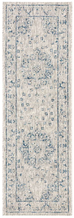 Safavieh Courtyard Exquisite Small Rectangle Area Rug In Grey And Navy, Timeless Elegance For Any Space Grey ,Navy 88% Polypropylene,12% Polyester Cy8679-36812-5