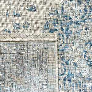 Safavieh Courtyard Exquisite Small Rectangle Area Rug In Grey And Navy, Timeless Elegance For Any Space Grey ,Navy 88% Polypropylene,12% Polyester Cy8679-36812-5