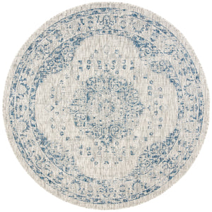 Safavieh Courtyard Exquisite Small Rectangle Area Rug In Grey And Navy, Timeless Elegance For Any Space Grey ,Navy 88% Polypropylene,12% Polyester Cy8679-36812-5