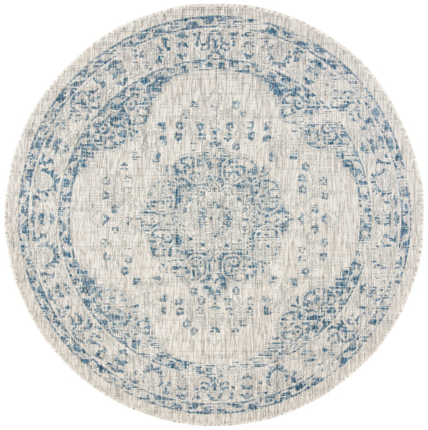 Safavieh Courtyard Exquisite Small Rectangle Area Rug In Grey And Navy, Timeless Elegance For Any Space Grey ,Navy 88% Polypropylene,12% Polyester Cy8679-36812-5