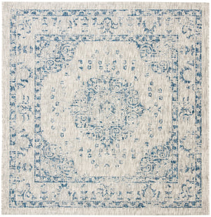 Safavieh Courtyard Exquisite Small Rectangle Area Rug In Grey And Navy, Timeless Elegance For Any Space Grey ,Navy 88% Polypropylene,12% Polyester Cy8679-36812-5