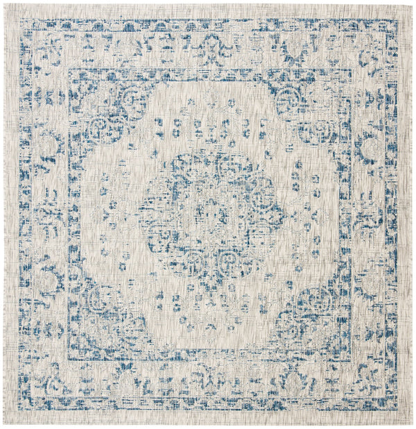 Safavieh Courtyard Exquisite Small Rectangle Area Rug In Grey And Navy, Timeless Elegance For Any Space Grey ,Navy 88% Polypropylene,12% Polyester Cy8679-36812-5