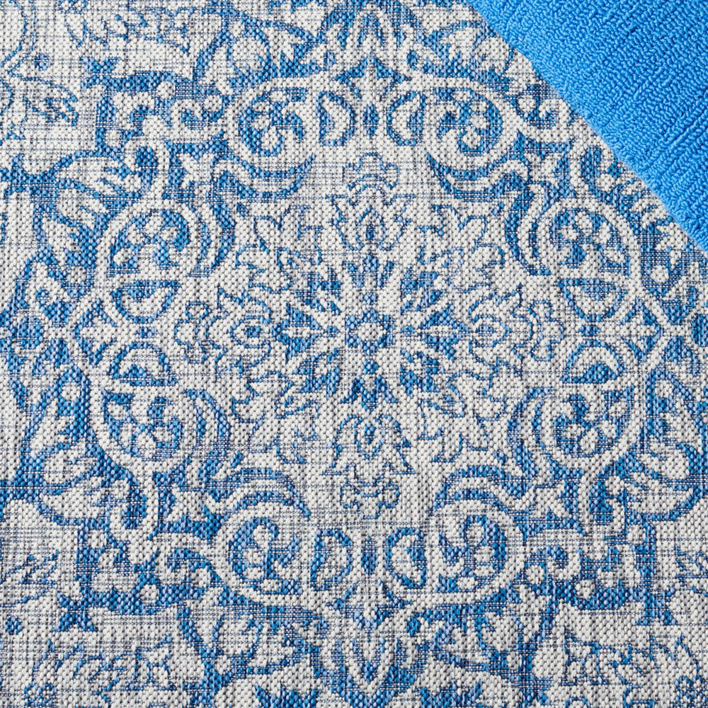 Safavieh Courtyard Exquisite Small Rectangle Area Rug In Grey And Navy, Timeless Elegance For Any Space Grey ,Navy 88% Polypropylene,12% Polyester Cy8679-36812-5