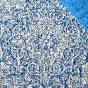 Safavieh Courtyard Exquisite Small Rectangle Area Rug In Grey And Navy, Timeless Elegance For Any Space Grey ,Navy 88% Polypropylene,12% Polyester Cy8679-36812-5