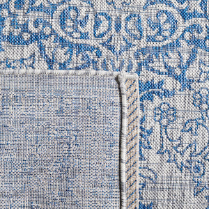 Safavieh Courtyard Exquisite Small Rectangle Area Rug In Grey And Navy, Timeless Elegance For Any Space Grey ,Navy 88% Polypropylene,12% Polyester Cy8679-36812-5