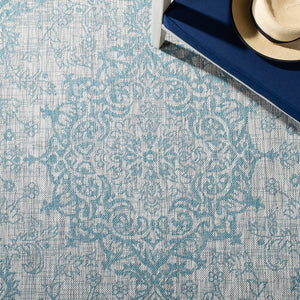 Safavieh Courtyard Exquisite Small Rectangle Area Rug In Grey And Navy, Timeless Elegance For Any Space Grey ,Navy 88% Polypropylene,12% Polyester Cy8679-36812-5