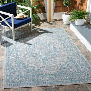 Safavieh Courtyard Exquisite Small Rectangle Area Rug In Grey And Navy, Timeless Elegance For Any Space Grey ,Navy 88% Polypropylene,12% Polyester Cy8679-36812-5