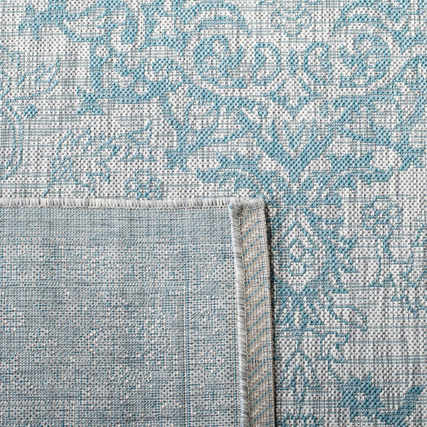 Safavieh Courtyard Exquisite Small Rectangle Area Rug In Grey And Navy, Timeless Elegance For Any Space Grey ,Navy 88% Polypropylene,12% Polyester Cy8679-36812-5