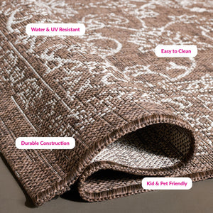 Safavieh Courtyard Exquisite Area Rug - Timeless Elegance In Aqua And Navy For Indoor Or Outdoor Spaces Green ,Ivory 88% Polypropylene,12% Polyester Cy8680-55721-9