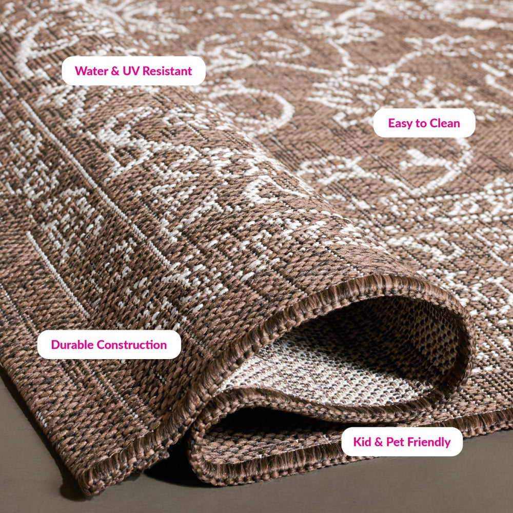 Safavieh Courtyard Coastal Area Rug - Power Loomed Design For Modern Elegance In Any Living Space Turquoise 88% Polypropylene,12% Polyester Cy8680-37221-6rr