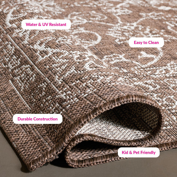 Safavieh Courtyard Coastal Area Rug - Power Loomed Design For Modern Elegance In Any Living Space Turquoise 88% Polypropylene,12% Polyester Cy8680-37221-6rr