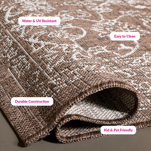 Safavieh Courtyard Exquisite Area Rug - Timeless Elegance In Aqua And Navy For Indoor Or Outdoor Spaces Black ,Ivory 88% Polypropylene,12% Polyester Cy8680-36621-27