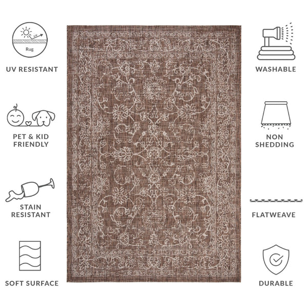 Safavieh Courtyard Coastal Area Rug - Power Loomed Design For Modern Elegance In Any Living Space Turquoise 88% Polypropylene,12% Polyester Cy8680-37221-6rr