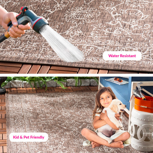 Safavieh Courtyard Coastal Area Rug - Power Loomed Design For Modern Elegance In Any Living Space Turquoise 88% Polypropylene,12% Polyester Cy8680-37221-6rr