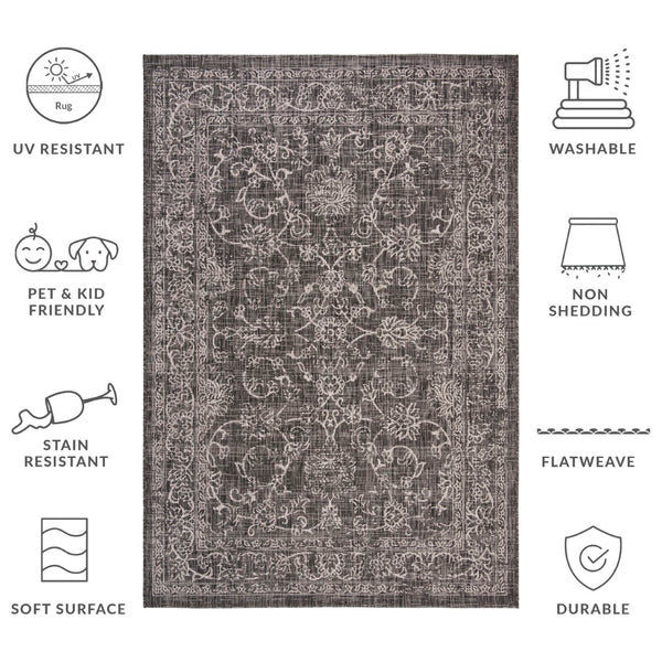 Safavieh Courtyard Coastal Area Rug - Power Loomed Design For Modern Elegance In Any Living Space Turquoise 88% Polypropylene,12% Polyester Cy8680-37221-6rr