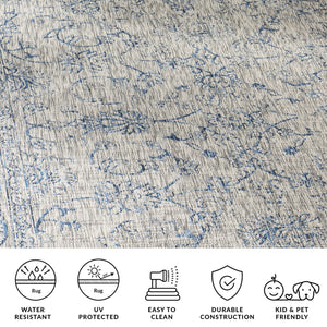 Safavieh Courtyard Exquisite Area Rug - Timeless Elegance In Aqua And Navy For Indoor Or Outdoor Spaces Green ,Ivory 88% Polypropylene,12% Polyester Cy8680-55721-9