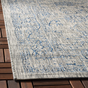 Safavieh Courtyard Exquisite Area Rug - Timeless Elegance In Aqua And Navy For Indoor Or Outdoor Spaces Black ,Ivory 88% Polypropylene,12% Polyester Cy8680-36621-27