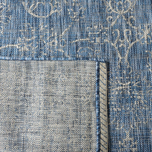 Safavieh Courtyard Exquisite Area Rug - Timeless Elegance In Aqua And Navy For Indoor Or Outdoor Spaces Black ,Ivory 88% Polypropylene,12% Polyester Cy8680-36621-27