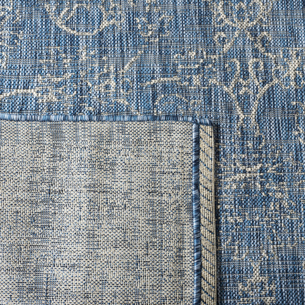 Safavieh Courtyard Exquisite Area Rug - Timeless Elegance In Aqua And Navy For Indoor Or Outdoor Spaces Black ,Ivory 88% Polypropylene,12% Polyester Cy8680-36621-27