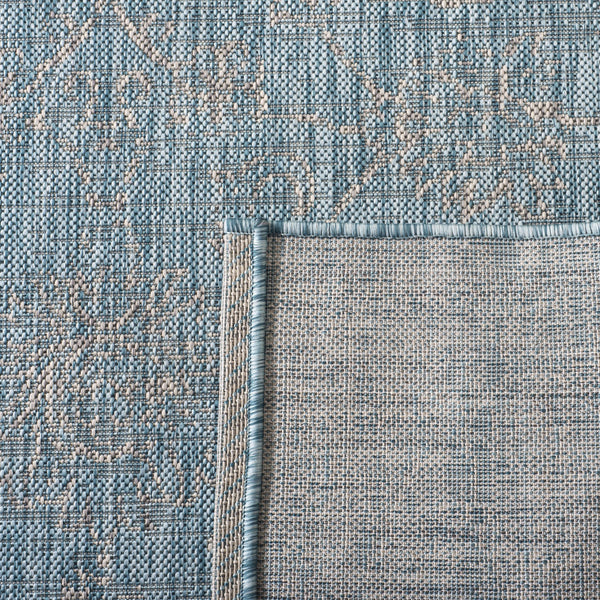 Safavieh Courtyard Exquisite Area Rug - Timeless Elegance In Aqua And Navy For Indoor Or Outdoor Spaces Green ,Ivory 88% Polypropylene,12% Polyester Cy8680-55721-9