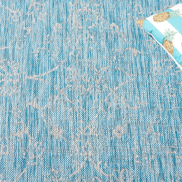 Safavieh Courtyard Exquisite Area Rug - Timeless Elegance In Aqua And Navy For Indoor Or Outdoor Spaces Black ,Ivory 88% Polypropylene,12% Polyester Cy8680-36621-27