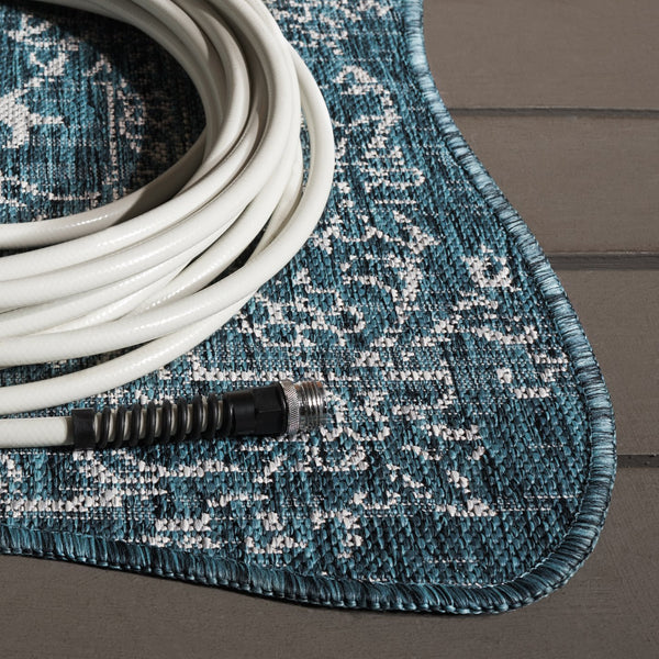 Safavieh Courtyard Coastal Charm Area Rug - Serene Seaside Style For Living Room Or Bedroom Decor Turquoise 88% Polypropylene,12% Polyester Cy8680-37221-5sc