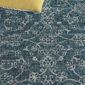 Safavieh Courtyard Coastal Charm Area Rug - Serene Seaside Style For Living Room Or Bedroom Decor Turquoise 88% Polypropylene,12% Polyester Cy8680-37221-5sc