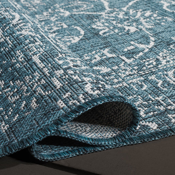 Safavieh Courtyard Coastal Charm Area Rug - Serene Seaside Style For Living Room Or Bedroom Decor Turquoise 88% Polypropylene,12% Polyester Cy8680-37221-5sc