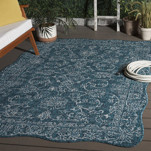 Safavieh Courtyard Coastal Charm Area Rug - Serene Seaside Style For Living Room Or Bedroom Decor Turquoise 88% Polypropylene,12% Polyester Cy8680-37221-5sc
