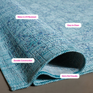 Safavieh Courtyard Exquisite Area Rug - Timeless Elegance In Aqua And Navy For Indoor Or Outdoor Spaces Green ,Ivory 88% Polypropylene,12% Polyester Cy8680-55721-9