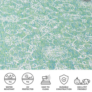 Safavieh Courtyard Exquisite Area Rug - Timeless Elegance In Aqua And Navy For Indoor Or Outdoor Spaces Black ,Ivory 88% Polypropylene,12% Polyester Cy8680-36621-27