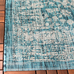 Safavieh Courtyard Power Loomed Area Rug In Serene Blue And Grey - Timeless Elegance For Any Space Navy ,Aqua 85.4% Polypropylene,10.4% Polyester,4.2% Latex Cy8720-39421-4