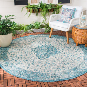 Safavieh Courtyard Power Loomed Area Rug In Serene Blue And Grey - Timeless Elegance For Any Space Navy ,Aqua 85.4% Polypropylene,10.4% Polyester,4.2% Latex Cy8720-39421-4