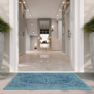 Safavieh Courtyard Power Loomed Area Rug In Serene Blue And Grey - Timeless Elegance For Any Space Navy ,Aqua 85.4% Polypropylene,10.4% Polyester,4.2% Latex Cy8720-39421-4