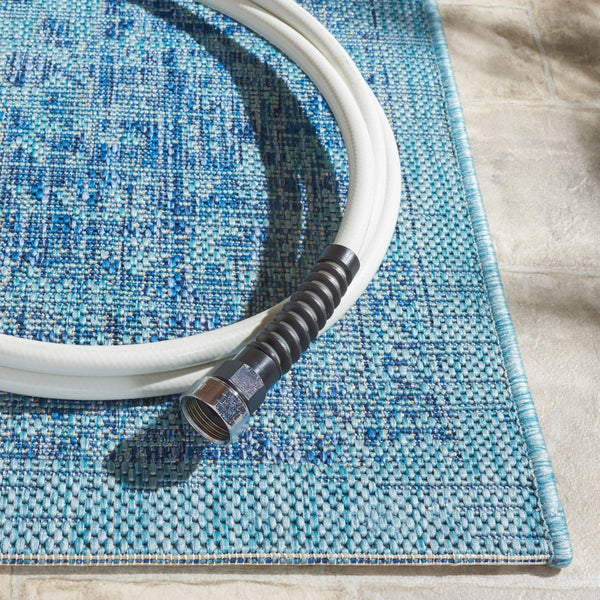 Safavieh Courtyard Power Loomed Area Rug In Serene Blue And Grey - Timeless Elegance For Any Space Navy ,Aqua 85.4% Polypropylene,10.4% Polyester,4.2% Latex Cy8720-39421-4