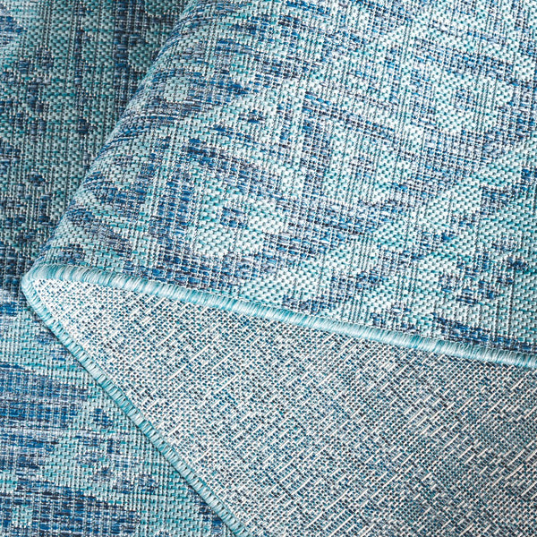 Safavieh Courtyard 9' Square Area Rug With Mandala Design In Light Grey And Teal – Perfect For Any Space Light Grey ,Teal 85.4% Polypropylene,10.4% Polyester,4.2% Latex Cy8734-37212-8sq