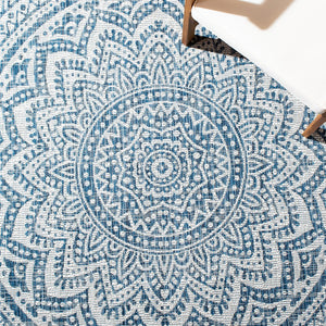 Safavieh Courtyard 9' Square Area Rug With Mandala Design In Light Grey And Teal – Perfect For Any Space Ivory ,Soft Pink 88% Polypropylene,12% Polyester Cy8734-56212-5