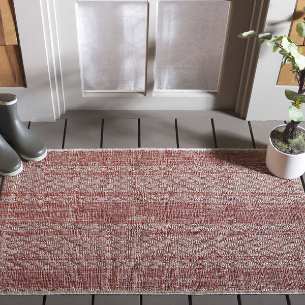 Safavieh Courtyard Elegant Terracotta Runner Rug – Durable, Stylish, And Perfect For Hallways Or Outdoor Use Light Beige ,Terracotta 88% Polypropylene,12% Polyester Cy8736-36512-212