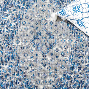 Safavieh Courtyard Elegant Terracotta Runner Rug - Timeless Design, Durable, Oeko-tex Certified For Indoor/Outdoor Use Light Grey ,Aqua 88% Polypropylene,12% Polyester Cy8751-37112-3