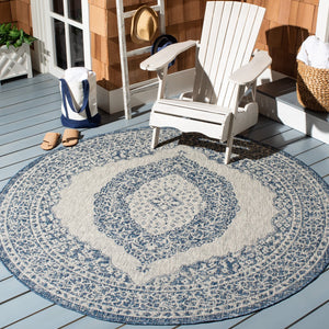Safavieh Courtyard Elegant Terracotta Runner Rug - Timeless Design, Durable, Oeko-tex Certified For Indoor/Outdoor Use Light Grey ,Aqua 88% Polypropylene,12% Polyester Cy8751-37112-3