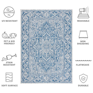 Safavieh Courtyard Exquisite Area Rug - Luxurious Navy And Light Grey Design For Timeless Elegance And Comfort Navy ,Light Grey 85.4% Polypropylene,10.4% Polyester,4.2% Latex Cy8763-36821-3