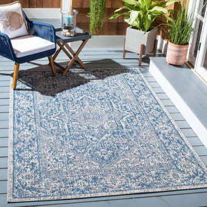 Safavieh Courtyard Exquisite Area Rug - Luxurious Navy And Light Grey Design For Timeless Elegance And Comfort Navy ,Light Grey 85.4% Polypropylene,10.4% Polyester,4.2% Latex Cy8763-36821-3
