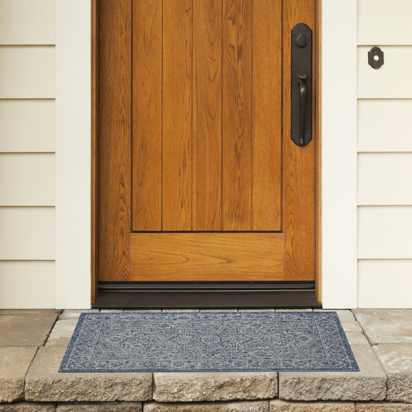 Safavieh Courtyard Exquisite Area Rug - Luxurious Navy And Light Grey Design For Timeless Elegance And Comfort Navy ,Light Grey 85.4% Polypropylene,10.4% Polyester,4.2% Latex Cy8763-36821-3