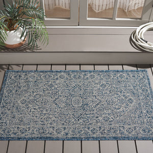 Safavieh Courtyard Exquisite Area Rug - Luxurious Navy And Light Grey Design For Timeless Elegance And Comfort Navy ,Light Grey 85.4% Polypropylene,10.4% Polyester,4.2% Latex Cy8763-36821-3