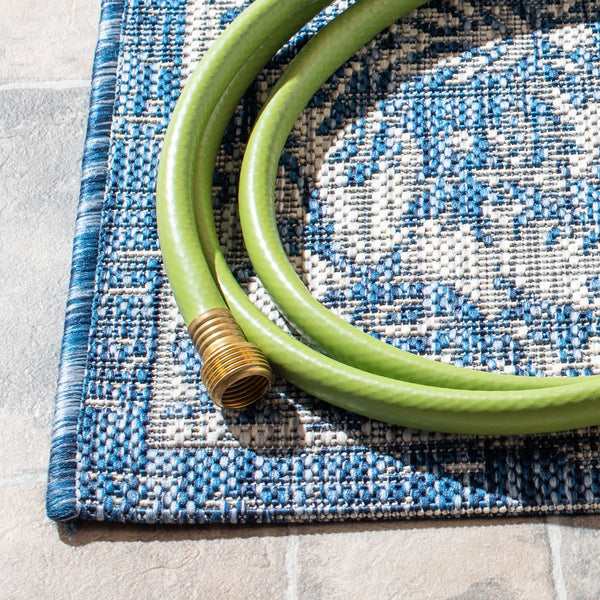 Safavieh Courtyard Exquisite Area Rug - Luxurious Navy And Light Grey Design For Timeless Elegance And Comfort Navy ,Light Grey 85.4% Polypropylene,10.4% Polyester,4.2% Latex Cy8763-36821-3