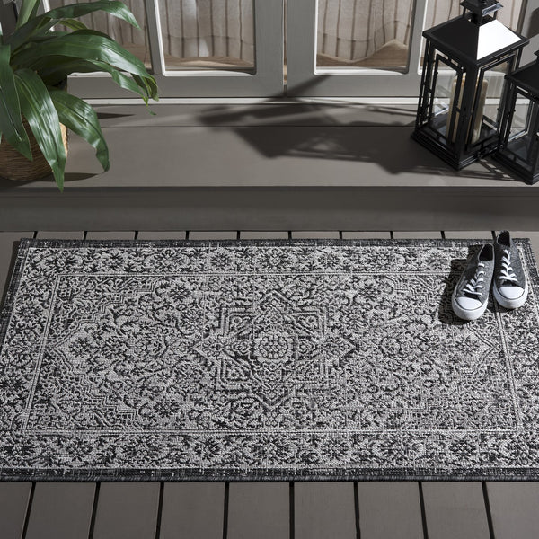 Safavieh Courtyard Exquisite Area Rug - Luxurious Navy And Light Grey Design For Timeless Elegance And Comfort Navy ,Light Grey 85.4% Polypropylene,10.4% Polyester,4.2% Latex Cy8763-36821-3