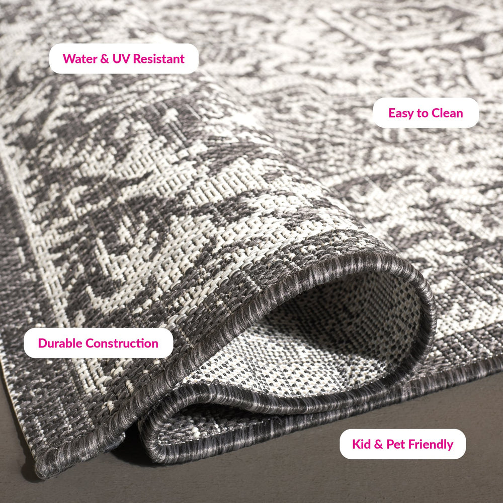 Safavieh Courtyard Exquisite Area Rug - Luxurious Navy And Light Grey Design For Timeless Elegance And Comfort Navy ,Light Grey 85.4% Polypropylene,10.4% Polyester,4.2% Latex Cy8763-36821-3