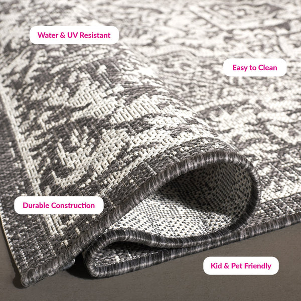 Safavieh Courtyard Exquisite Area Rug - Luxurious Navy And Light Grey Design For Timeless Elegance And Comfort Navy ,Light Grey 85.4% Polypropylene,10.4% Polyester,4.2% Latex Cy8763-36821-3