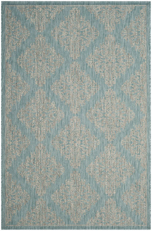 Safavieh Courtyard Elegant Power Loomed Area Rug - Timeless Damask Motifs For Indoor & Outdoor Spaces Dark Grey ,Light Grey 88% Polypropylene,12% Polyester Cy8765-07821-5