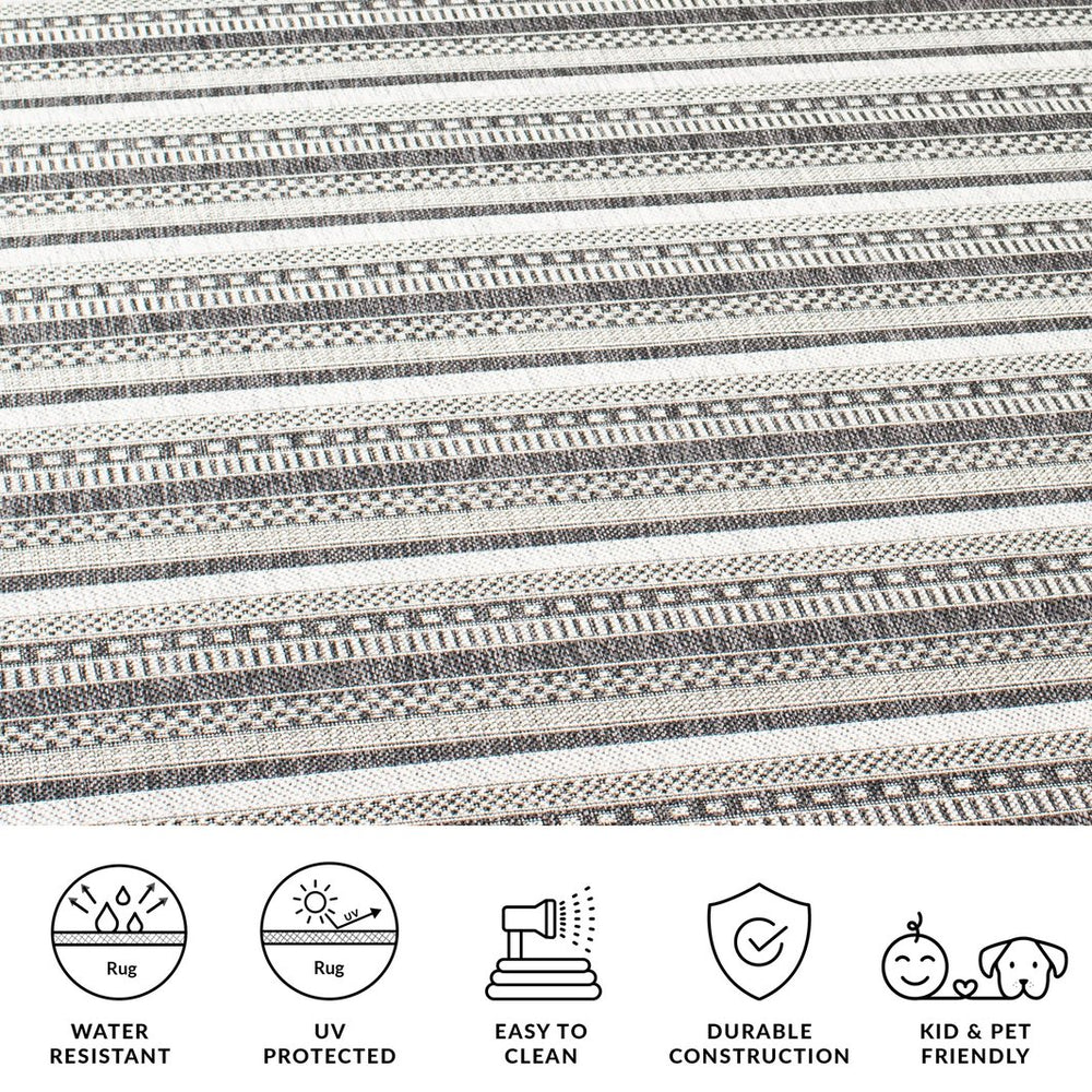 Safavieh Courtyard Contemporary Indoor/Outdoor Area Rug – Sleek Black And Grey Design, Durable & Stylish Comfort Black ,Grey 85.4% Polypropylene,10.4% Polyester,4.2% Latex Cy8784-37612-27